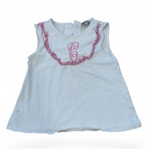 sleeveless ruffled Henley girls' smocked top in size 6